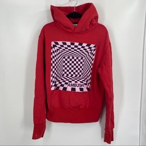 **Ambush Designer Red Hoodie(S) Streetwear